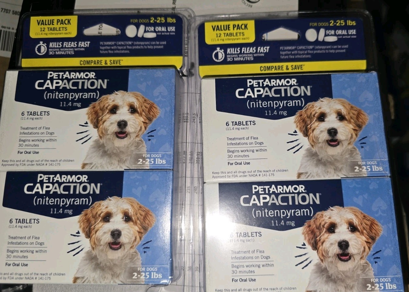 PetArmor Capaction Oral Flea Treatment for Dogs (2-25 lbs) 6×4= 24  tablets 