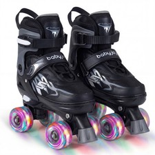 Kids Roller Skates for Girls Boys 4 Sizes Adjustable Quad Skates with Light-up W