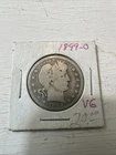 1899 O Barber Half Dollar, 90% Silver, Good, Very Nice, Very Low Mintage!