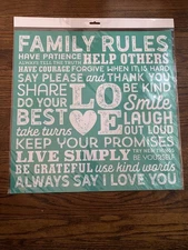 NEW “Family Rules” Chalk Couture Chalk Transfer Stencil Size D