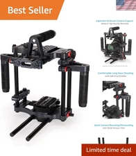 Professional Power DSLR Camera Rig with Stability Features and Accessories