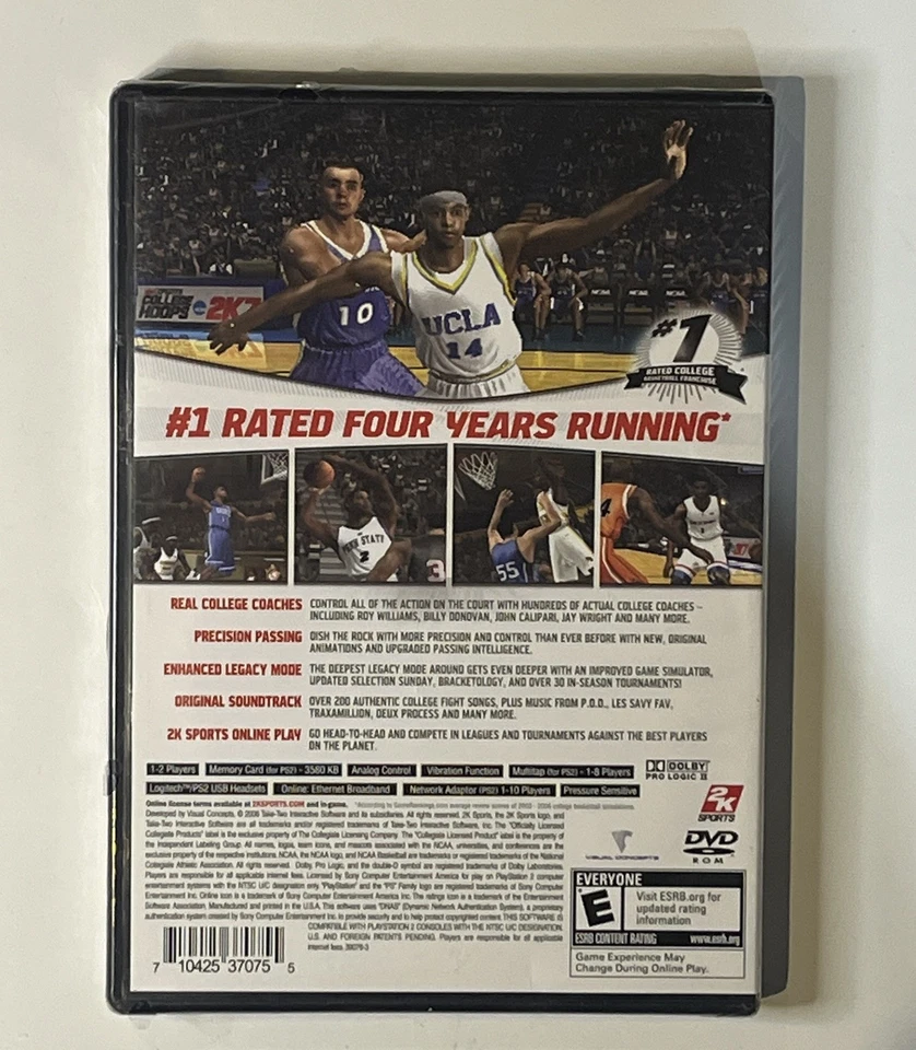 NCAA College Hoops 2K7 (Sony Playstation 2, 2006) PS2, Brand New & Sealed! - Image 2 of 4