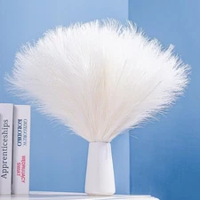Best 10 Stems White Pampas Grass Fluffy - 17.7" Faux Decor Small Pompas Floral