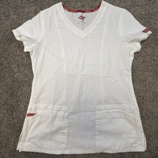 Dickies Scrub Top Women's Small White Nursing Healthcare Pockets Never Worn