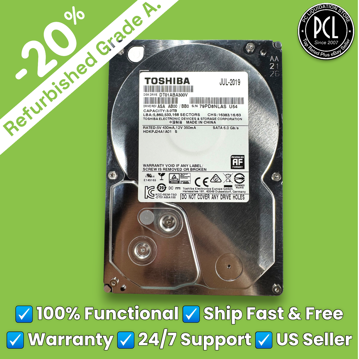 DT01ABA300V Toshiba 3TB SATA TOSHIBA HDD 0 3.5インチ 3.5 5インチ