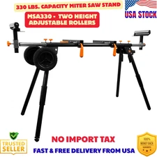 WEN MSA330 Collapsible Rolling Miter Saw Stand with 3 Onboard Outlets
