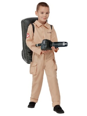 Ghostbusters Kids Costume, Jumpsuit & Inflatable Halloween Backpack