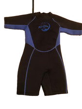 Youth Fits T4 Black Neoprene Wetsuit Size L 9-10 year Shorts Zip up