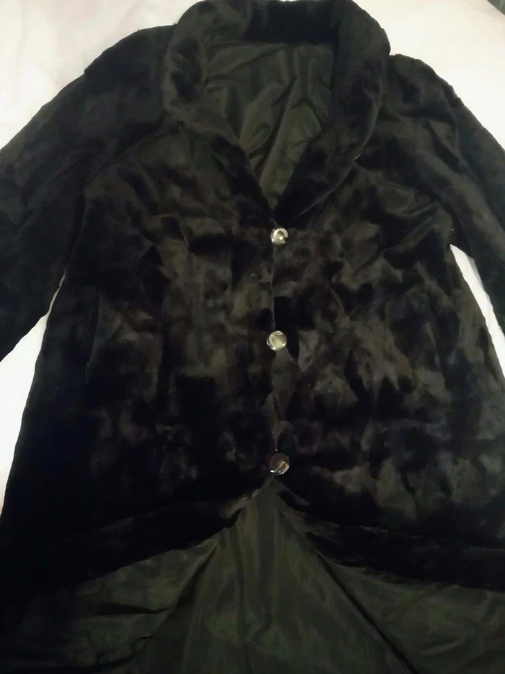 Vintage Genuine Mink Black Diamond Pattern Full Length Ladies Coat - Image 2 of 4