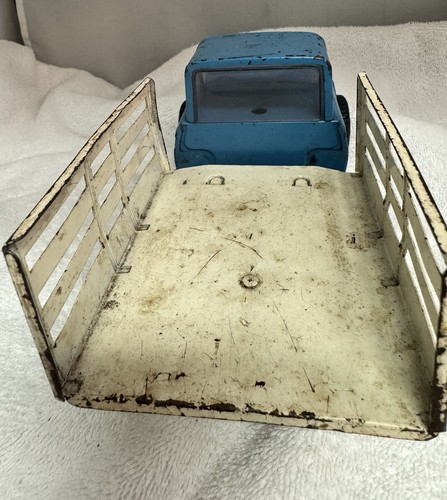 Vintage Mini Tonka Blue Gladiator Jeep Stake Bed Dump Farm Tilt Truck - Picture 8 of 10