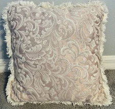 Vintage Luxury Designer EASTERN ACCENTS Blush/Beige Brush Fringe Throw Pillow