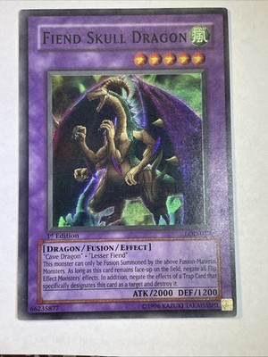 YuGiOh Fiend Skull Dragon LOD-039 Super Rare 1st Edition 195 NM ++ 