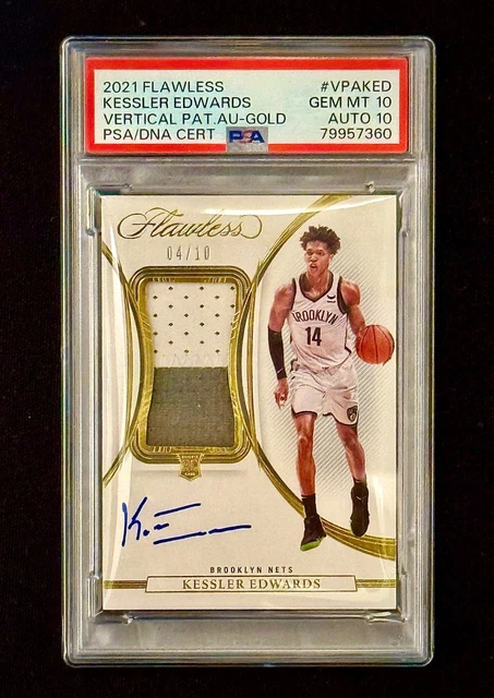 Kessler Edwards 2021-22 Flawless PSA 10 Gold Rookie Patch Auto /10 RPA #VPAKED