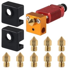 Assembled Extruder Kit Ender 3 CR10 Printer 8 Nozzles 2 Silicone Socks MK8