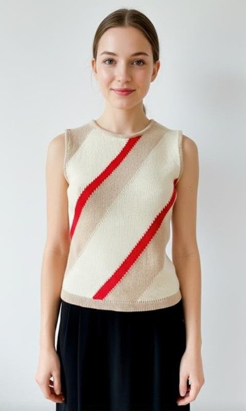 Women Escada Vest Red Wool 36 / S / 44