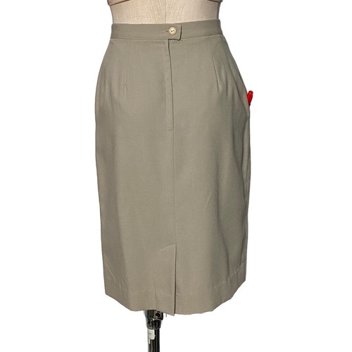 Suitables Women Suit 2 Pc Skirt Straight Double Breasted Jacket Beige 6 VTG USA - Picture 9 of 13
