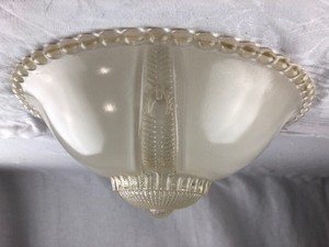 Art Deco Vintage 3 Chain Light Shade Globe Frosted White With