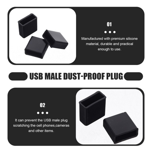 20 Pcs USB Male Dust Cover Plugs Silicone Protector for Data Lines - Afbeelding 5 van 12