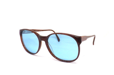Vintage Herren Sonnenbrille SAFILO 80er Kunststoff rund Damen blau ITALY