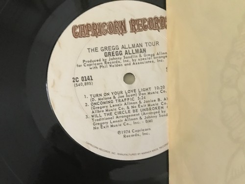 Gregg Allman Tour 1974 CAPRICORN 2XLP Vinyl LP +gatefold-EX/VG+ - Picture 5 of 7