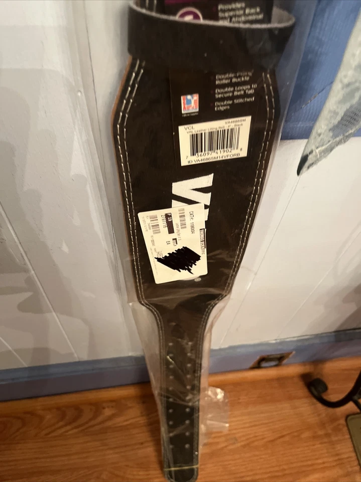 NUEVO CINTURÓN DE LEVANTAMIENTO DE PESAS VALERO TALLA PEQUEÑA VRL CUERO 4" NEGRO GIMNASIO Foto 4 de 4
