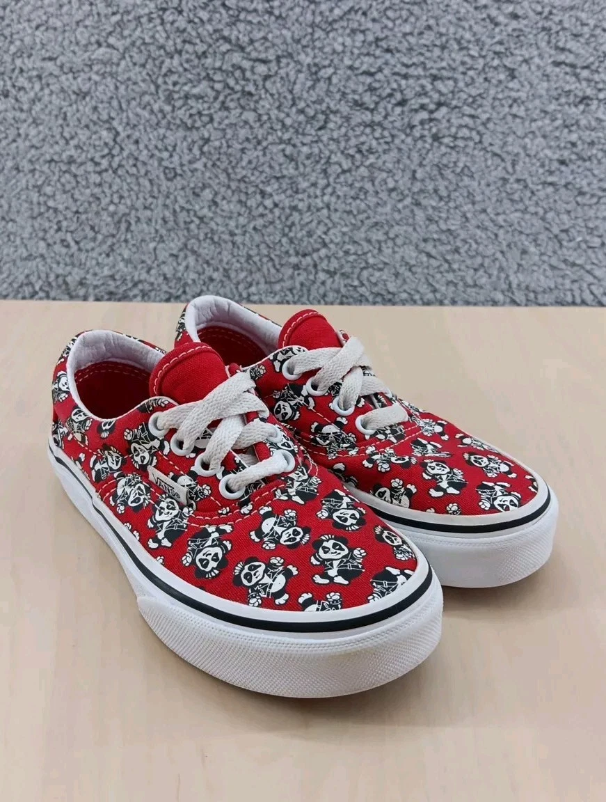Scarpe sneakers bambino VANS epoca tg 12 rosso nero bianco panda basse stringate ragazzo ragazza
