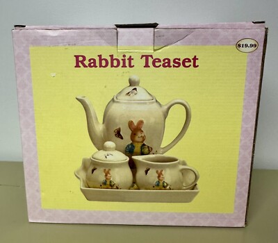 Beatrix Potter's Peter Rabbit Tea or Coffee Pot with Cream and Sugar