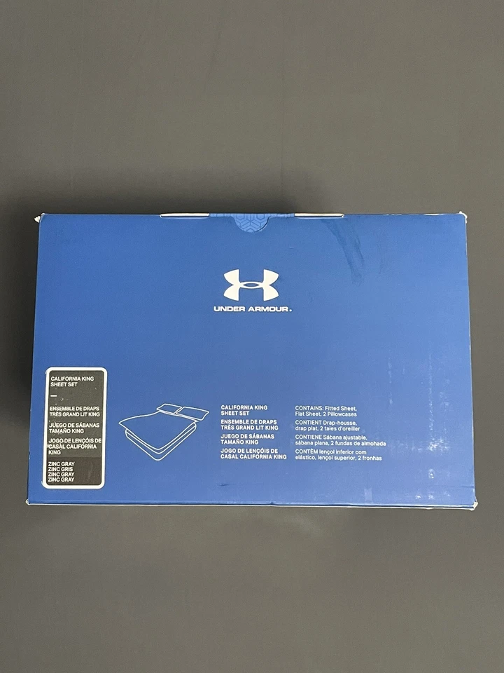 Novo Conjunto de Lençóis Under Armour Atleta Recuperação Cali King 1352888-513 Cinza - Imagem 3 de 4