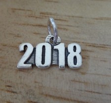 Sterling Silver 9x16mm Birth Anniversary Wedding Graduation 2018 Charm