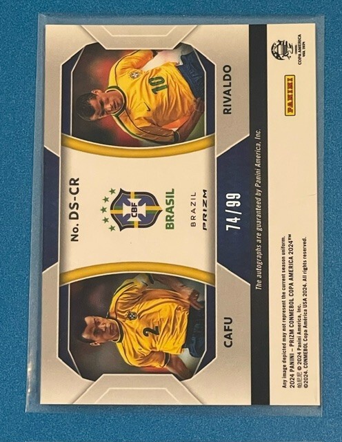 2024 Panini Prizm COPA Dual Auto Cafu Rivaldo BRAZIL #/99 