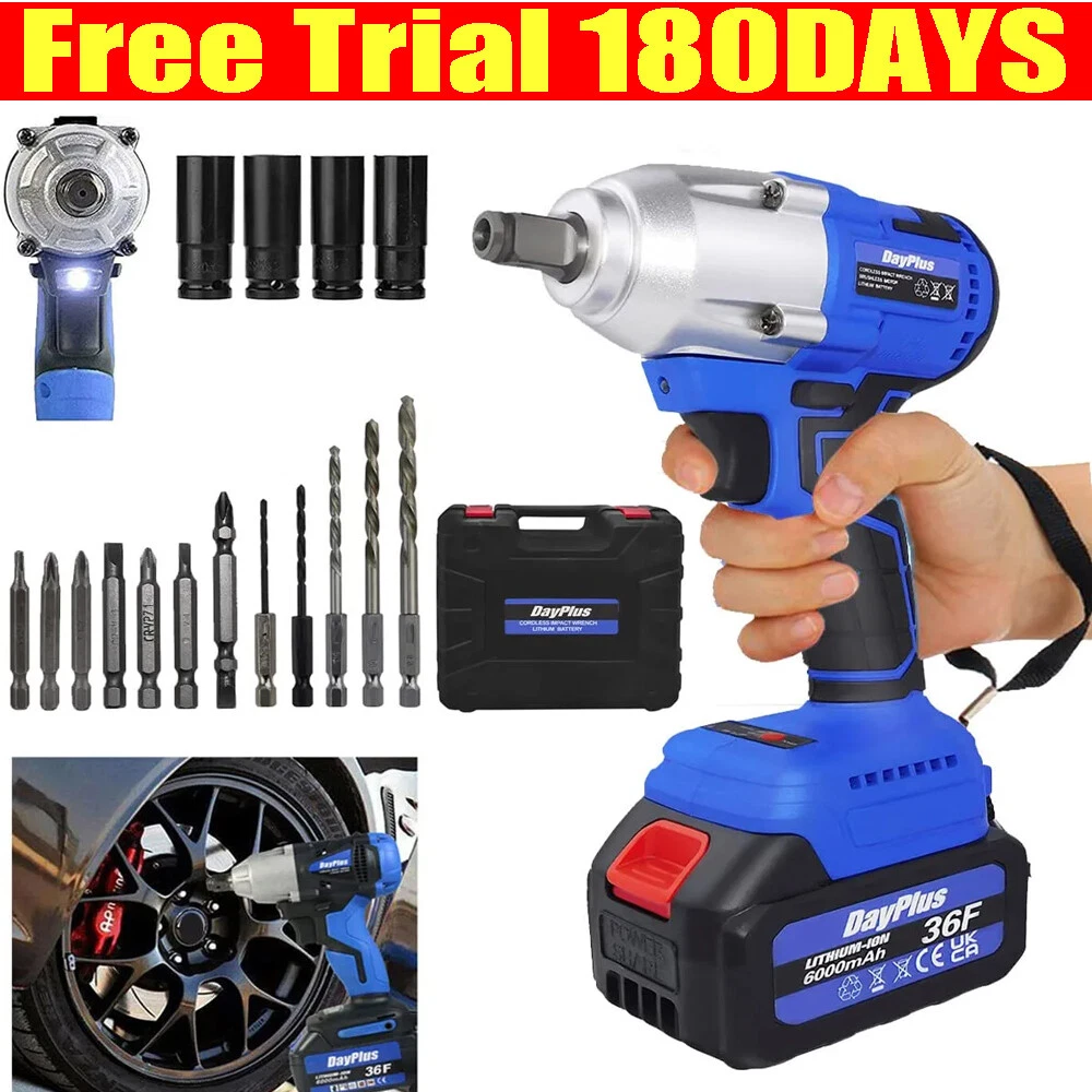 High Torque Cordless Impact Wrench Brushless Car Tire Lug Nut Removal Emergency