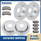Front and Rear Brake Rotors Pads Kit for Ram 1500 Classic Slotted Drilled Brakes