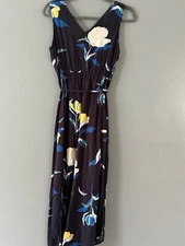 Women Small  Floral Dress Sleeveless Flowy Summer Cottagecore Boho Chic Vacation