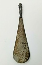 Shoehorn Shoe Horn Pewter Decorative Beaded Top Steel Vintage