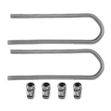 44 Chrome Stainless Steel Flexible Universal Heater Hose Kit Wpolished Cap