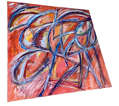 HILDA EPNER B1929 - STOMPING AT THE SAVOY - ABSTRACT ON CANVAS - LARGE 48 x48 