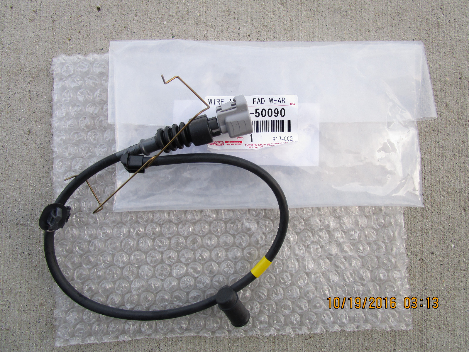 09 16 LEXUS LS460 LS600HL FRONT RIGHT SIDE DISC BRAKE PAD WEAR SENSOR