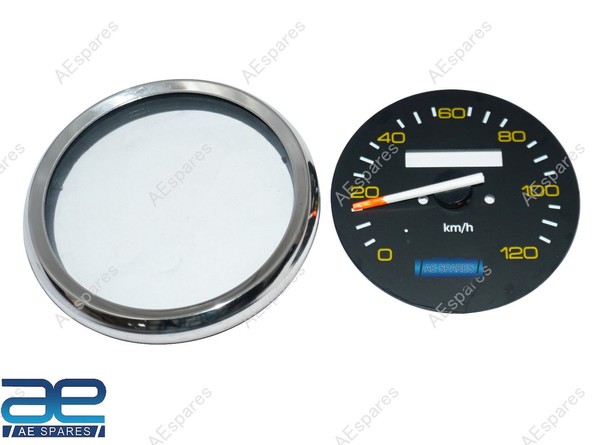 Tachometer Gesicht Kit 120 Km/H Schwarz FüR Vespa PX 80 125 150 200 S2U-image