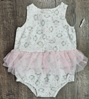 Baby Girl Clothes New DG Baby 0-3 Month Pink Tutu Monkey Romper Outfit