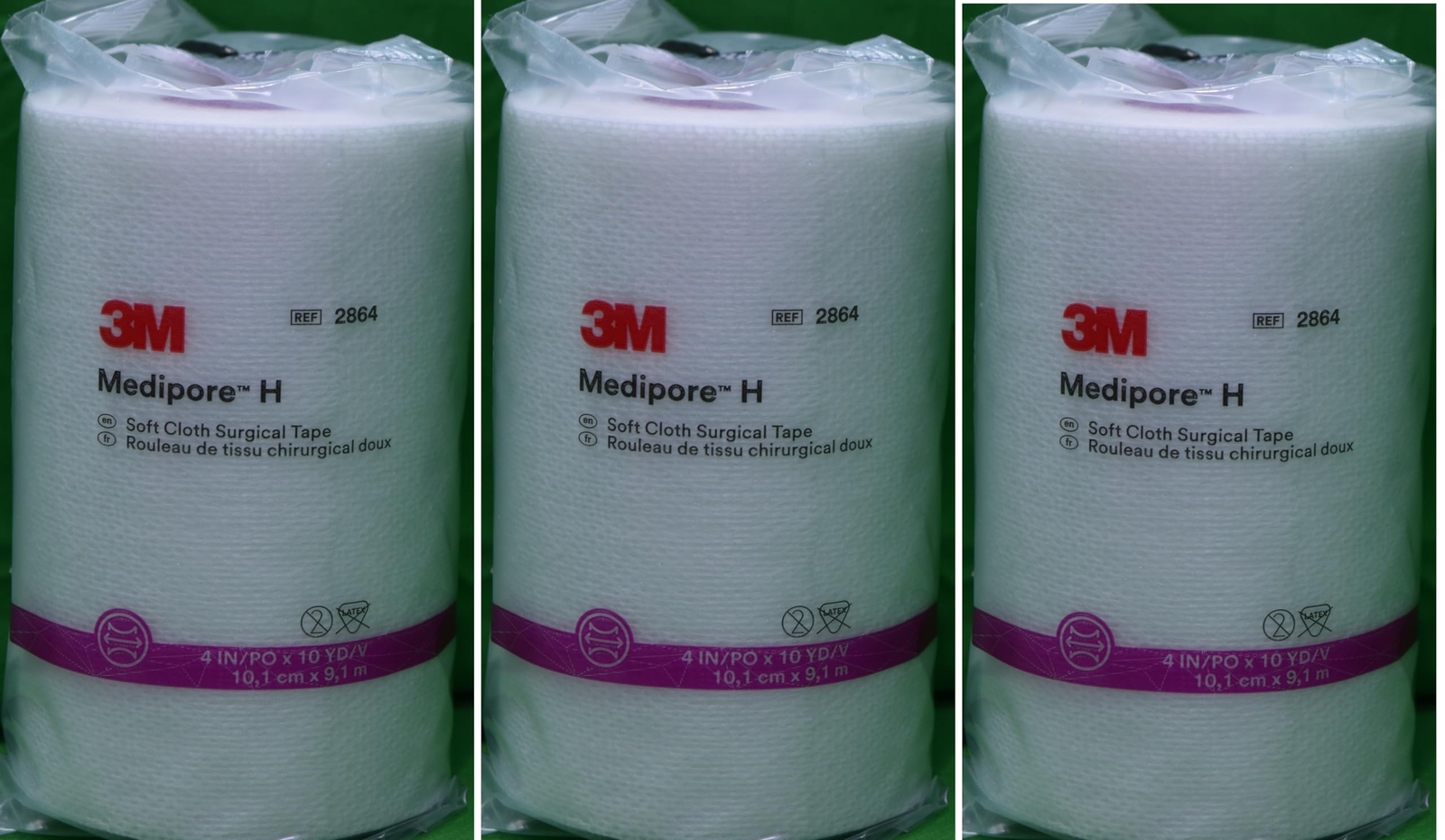 3M Medipore H Soft Cloth Surgical Tape 4" wide by 10 yards 3 Rolls