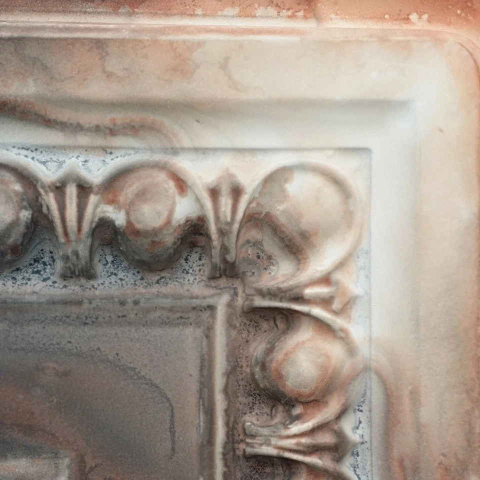 Azulejos de techo suspendidos panel de pared envejecido decoración para barra PL06 marrón lavado 10 piezas Foto 2 de 4