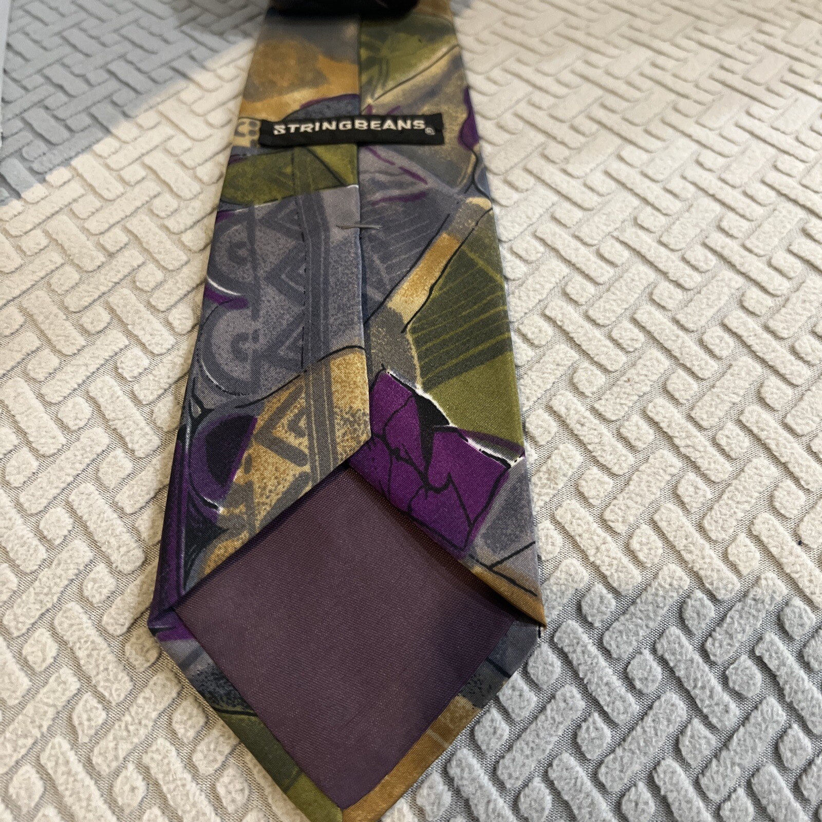 STRINGBEANS Necktie MULTICOLORED Abstract 58” X  … - image 4