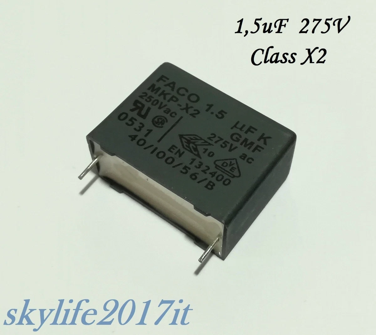 2,2uF 400Vac condensatore MKP polipropilene EPCOS crossover audio 2,2uF 400Vac condensatore MKP polipropilene EPCOS crossover audio