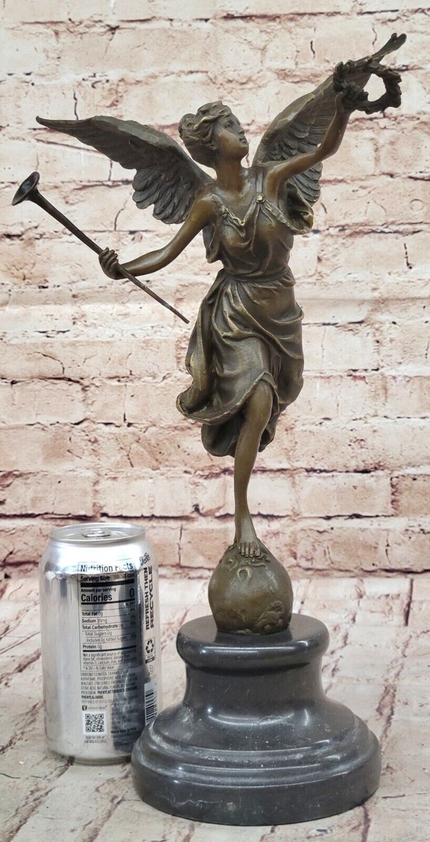 SIGNED Moreau BRONZE WINGED VICTORY Winged Angel Nike Victory