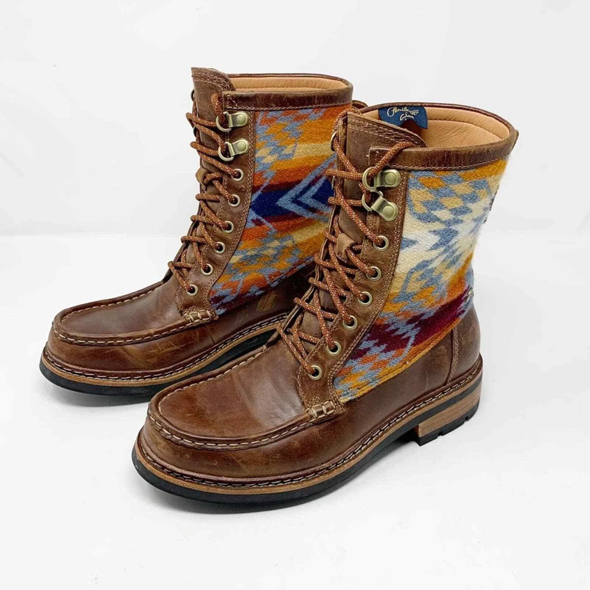 Clarks x Pendleton Ottawa Peak Leather Moto Boots Women s 8.5 Aztec Boho Western