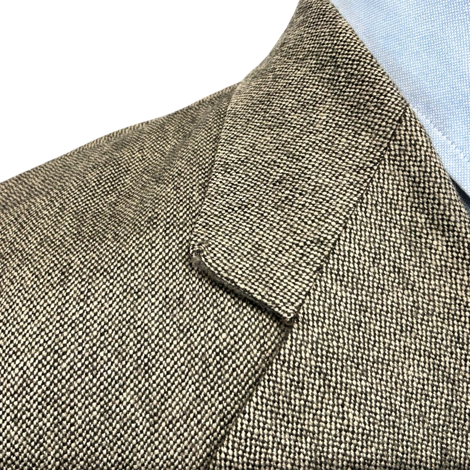 42S Oscar de la Renta Traje Chaqueta Abrigo Deportivo Blazer Marrón Tostado Beige/Gris Foto 4 de 4