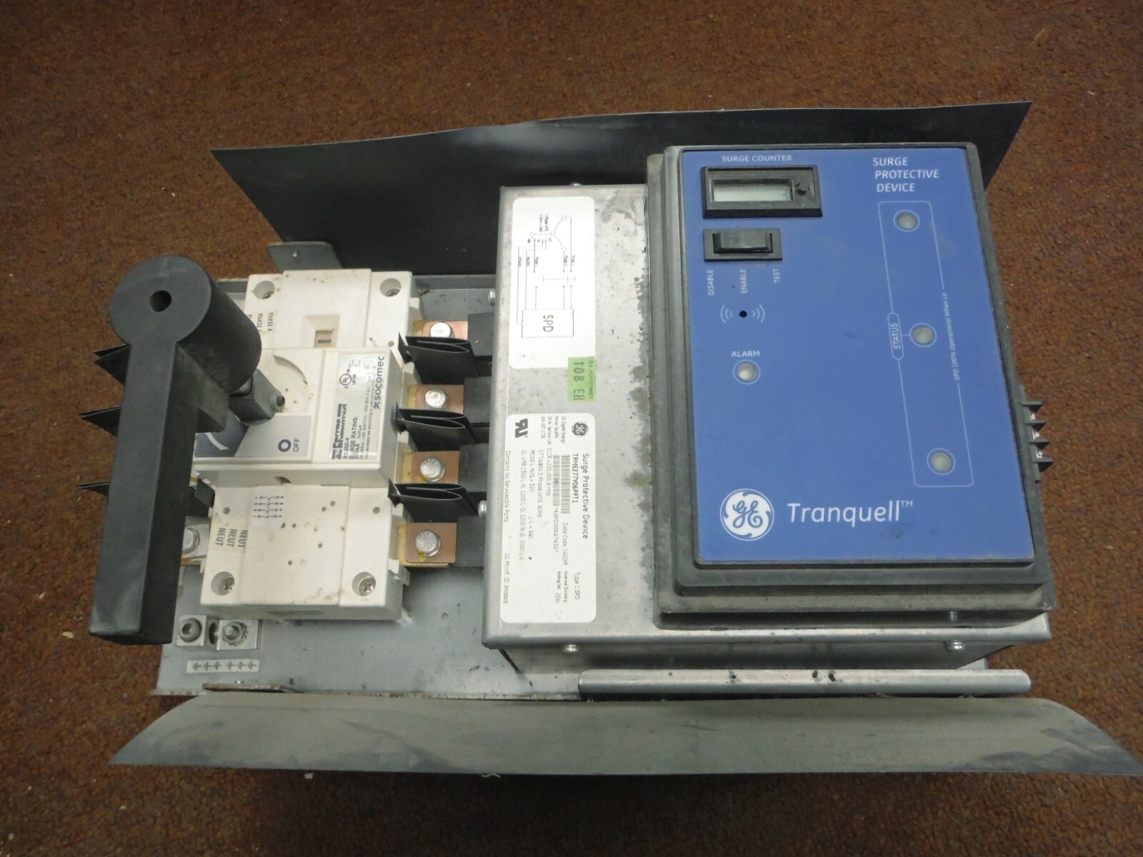 GE Tranquell Surge Protection Device TPME277Y06PPT1 277/480V 3Ph Used