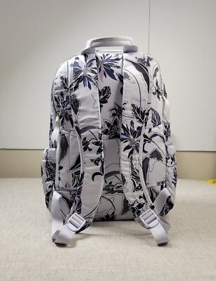 Vera Bradley Campus Backpack Twilight Garden White Black Lavender