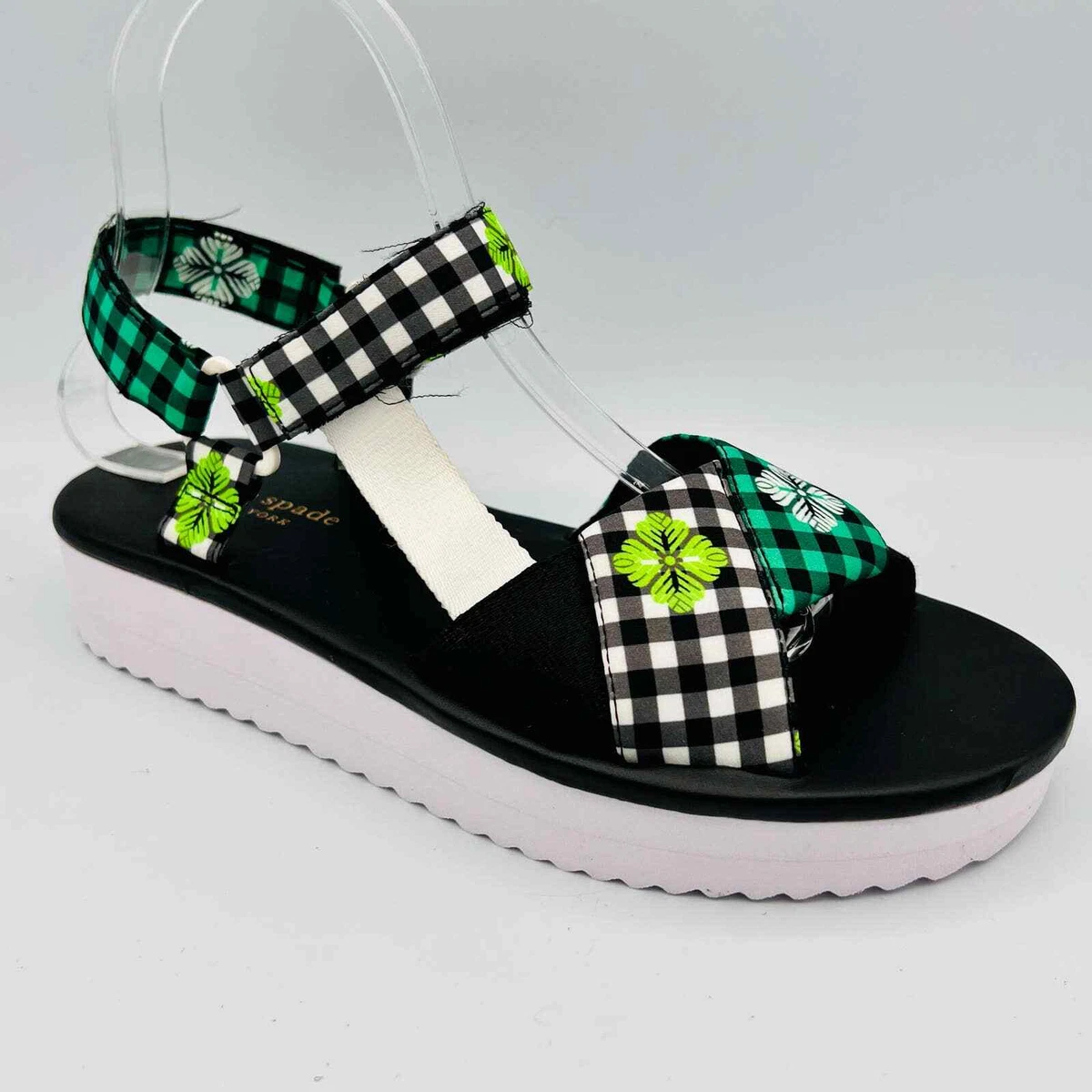 Gingham platform sandals clearance