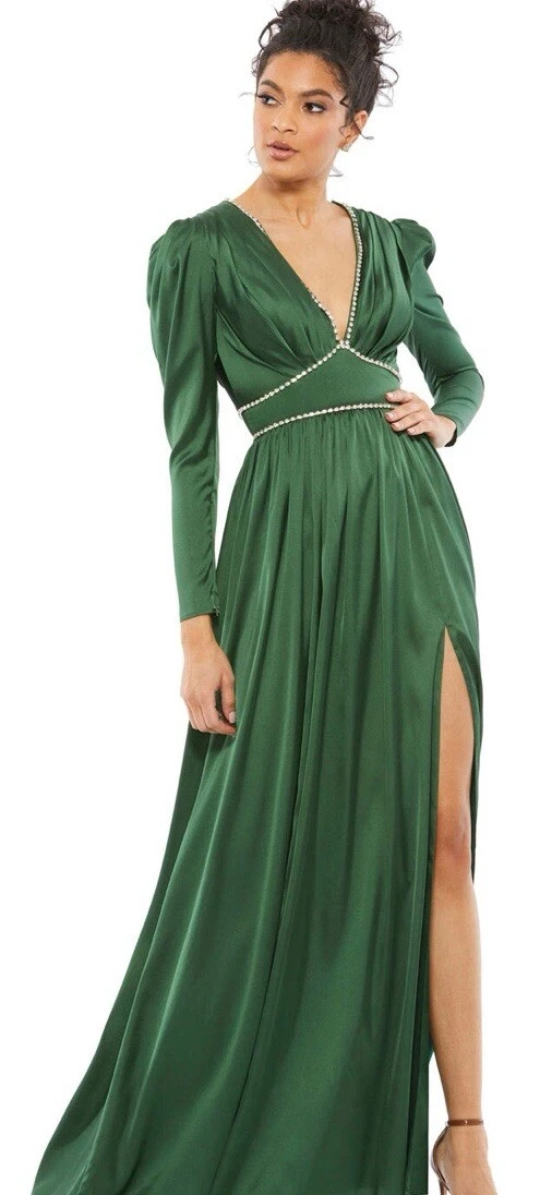 long dark green formal dress Scoop Neck Dark Green Satin Long Prom Dress Party Dress PSK025 US16 / Custom Color